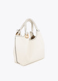 Shopper with Braided Handle and Metallic Details