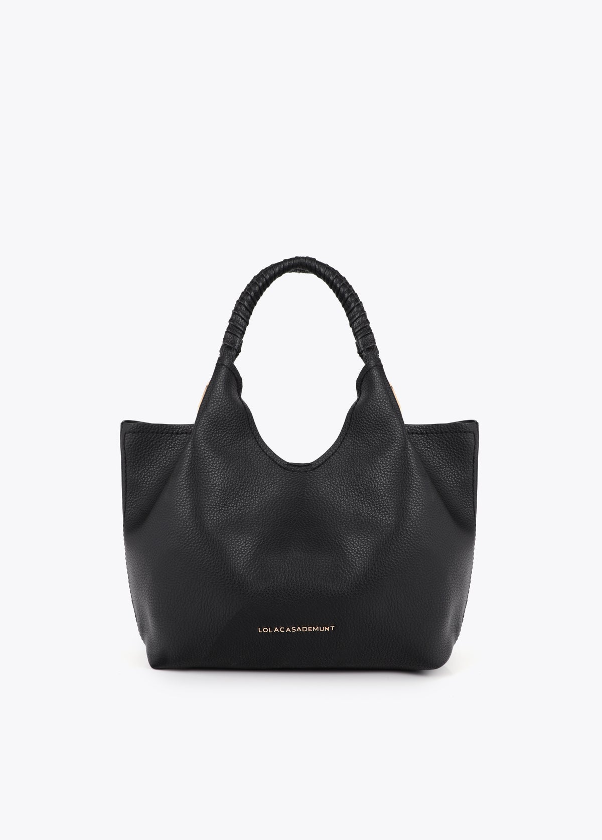 Shopper with Braided Handle and Metallic Details