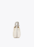 Small Crossbody Bag with Braided Strap and Metallic Details.
