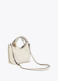 Small Crossbody Bag with Braided Strap and Metallic Details.