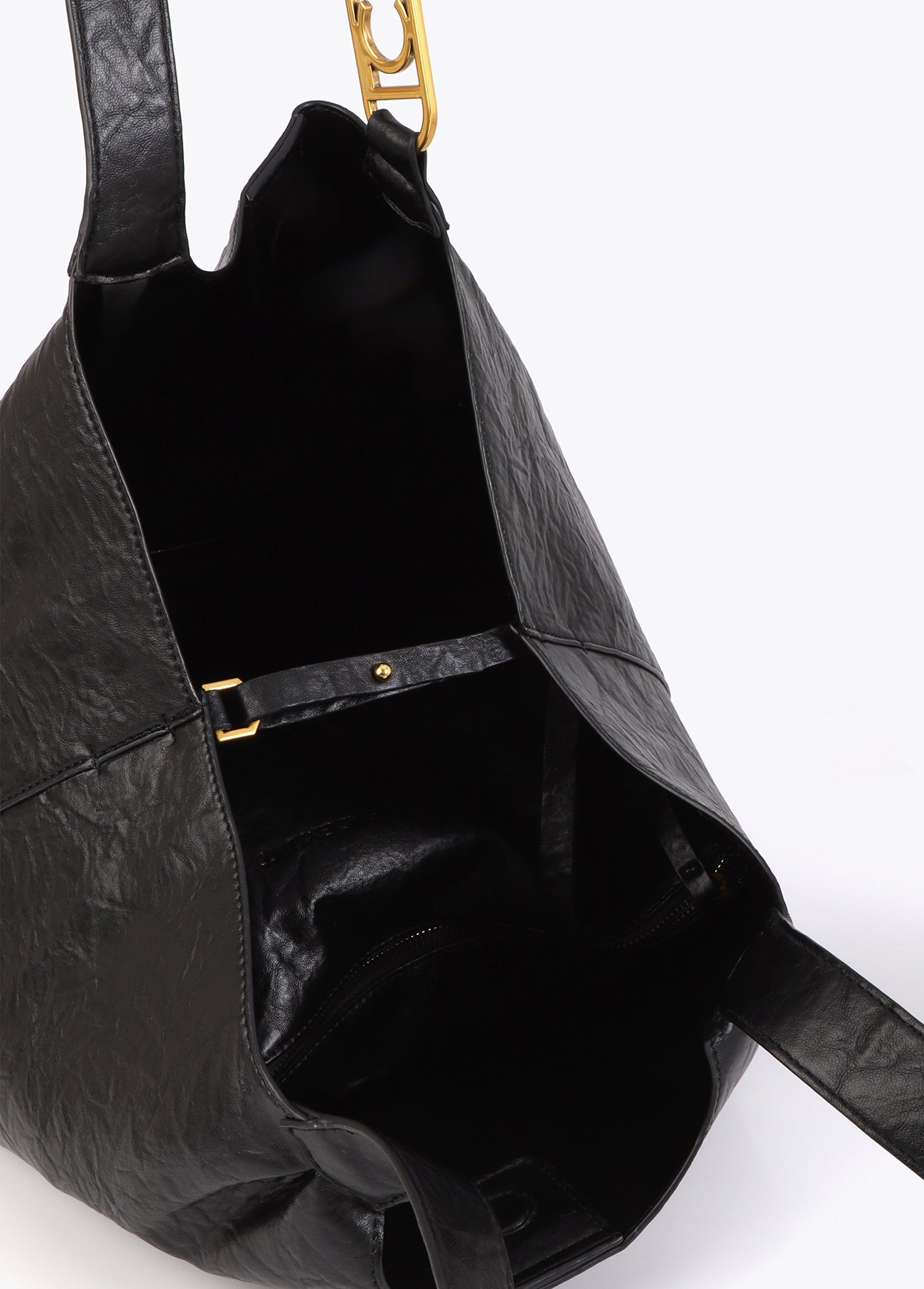 Pleated Shopper with Logo Handle