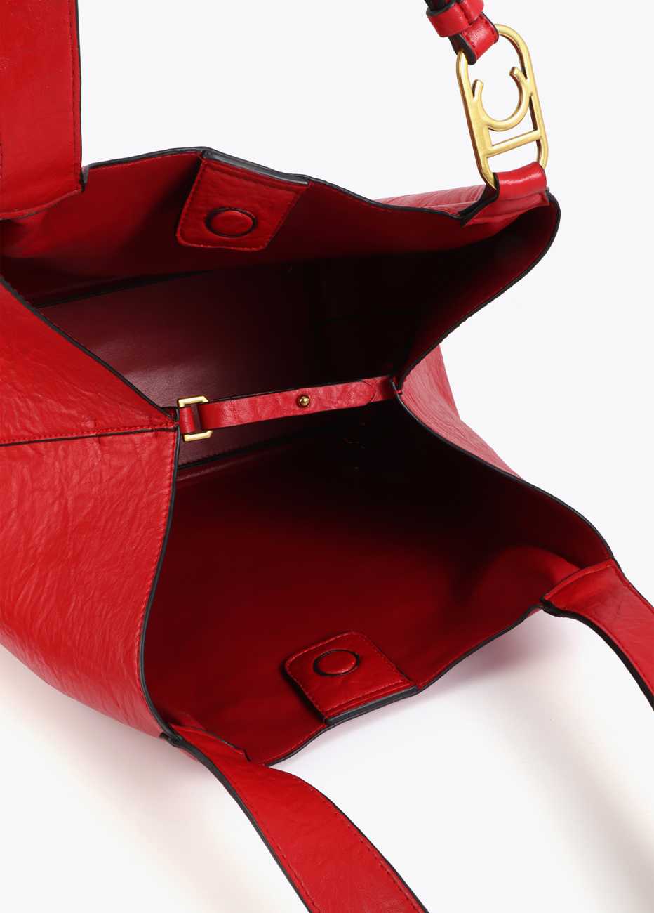 Pleated Shopper with Logo Handle