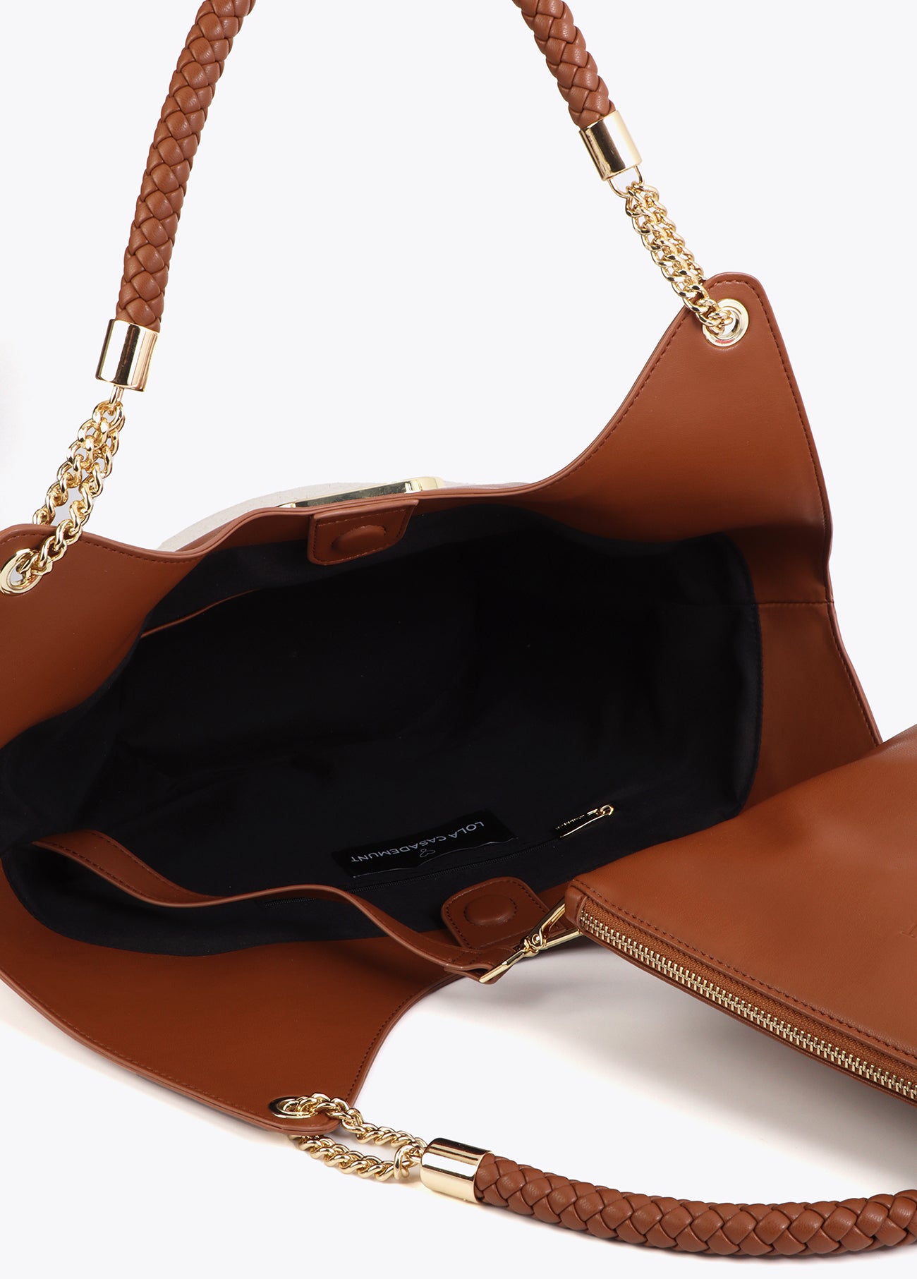 Two-Tone Faux Leather and Canvas Shopper