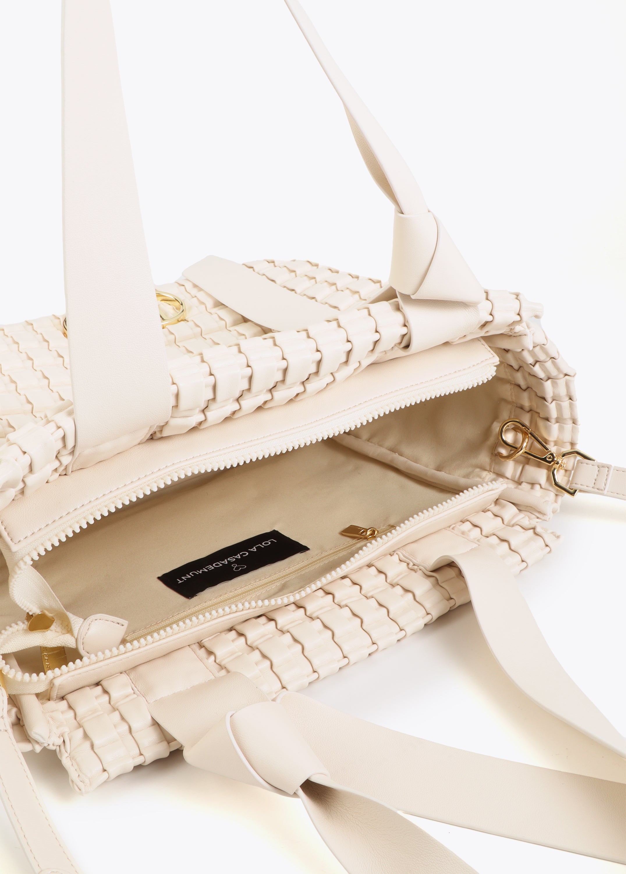 Braided Material Bag with Metallic Bow