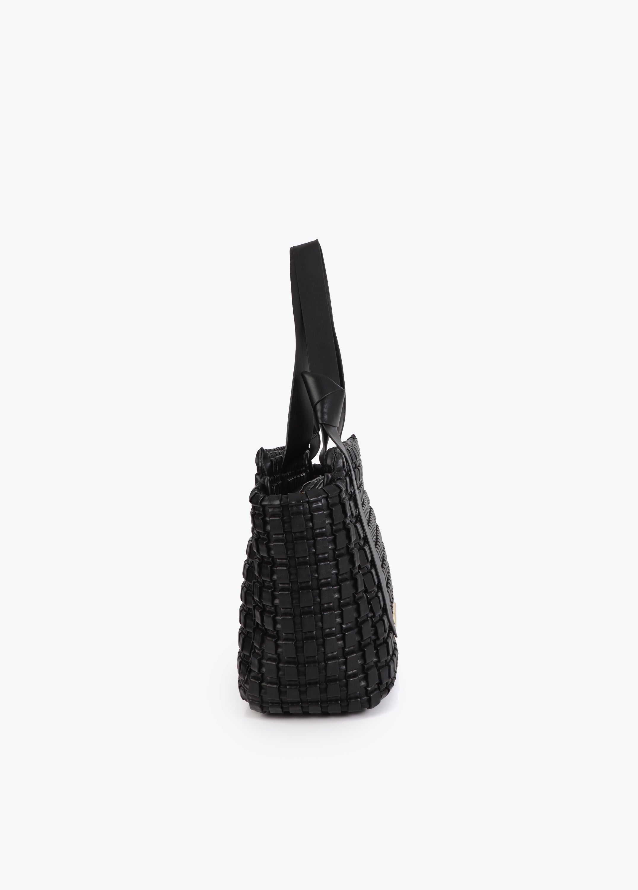 Braided Material Bag with Metallic Bow