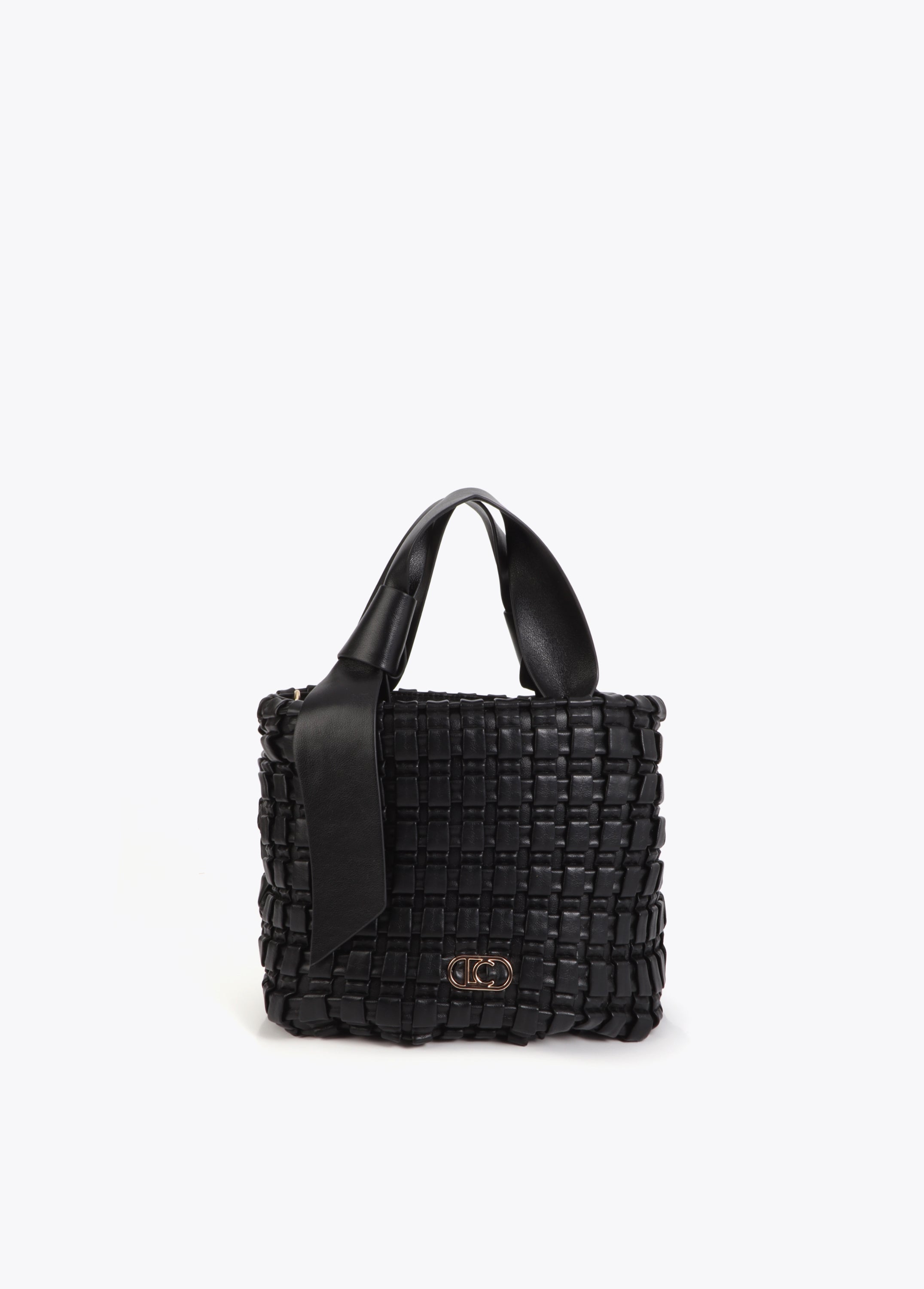 Woven Material Bag with Bow Detail