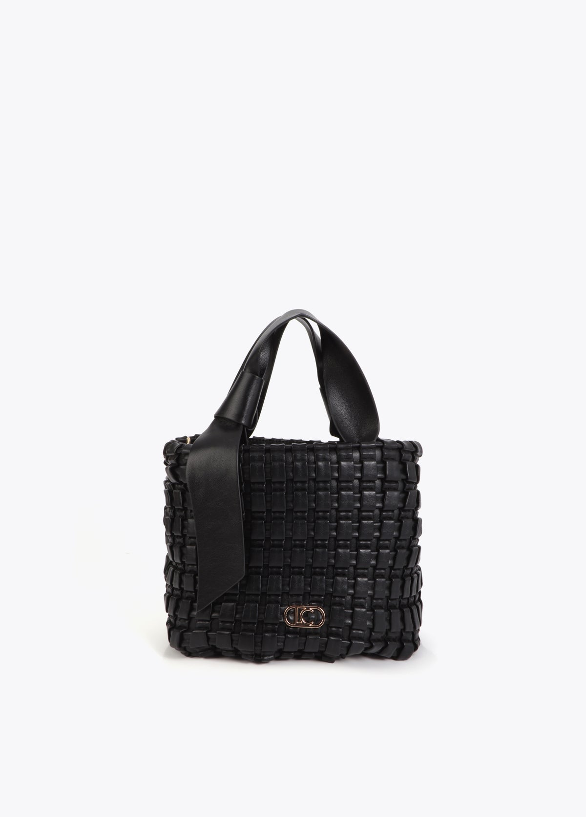 Woven Material Bag with Bow Detail