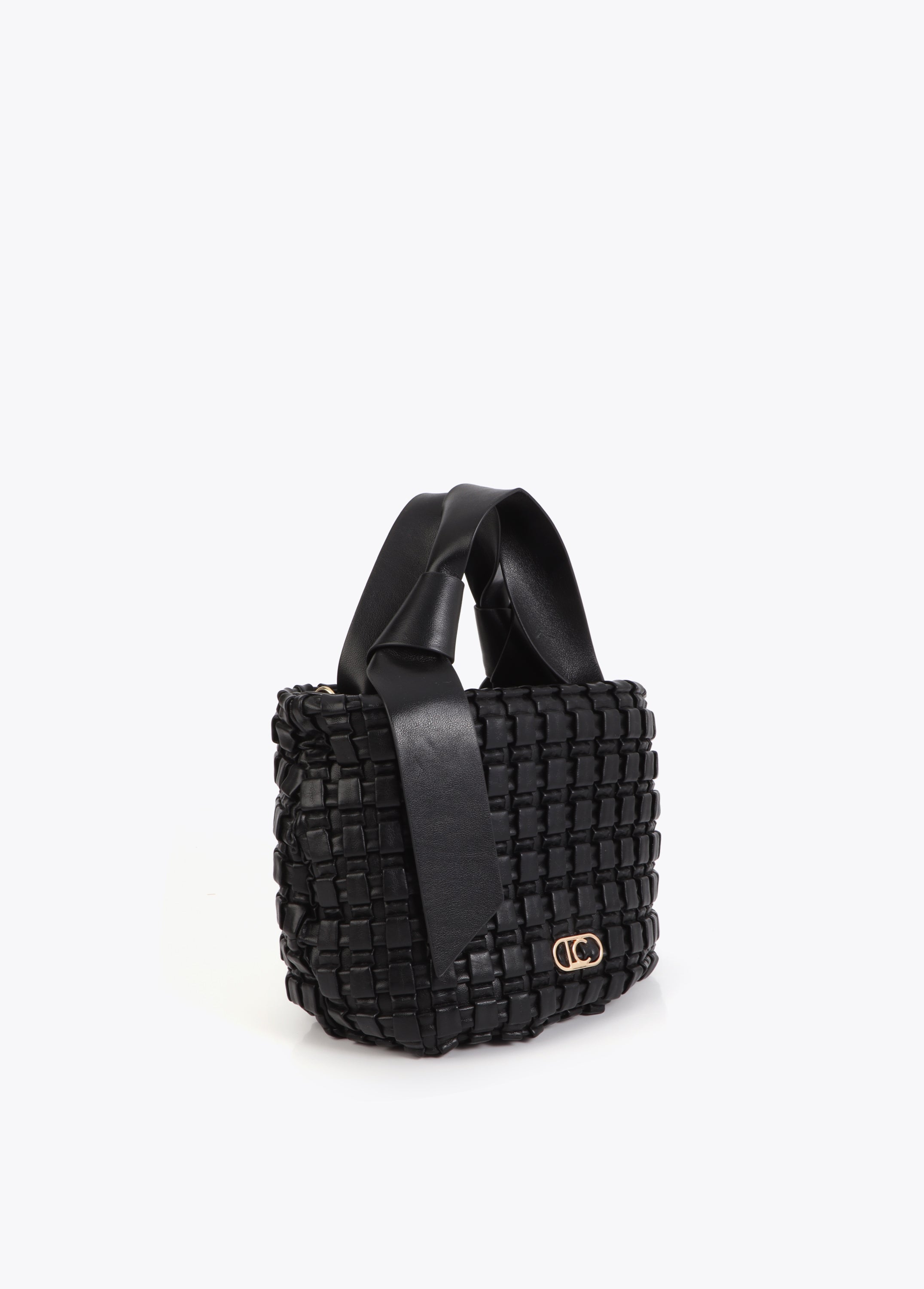 Woven Material Bag with Bow Detail