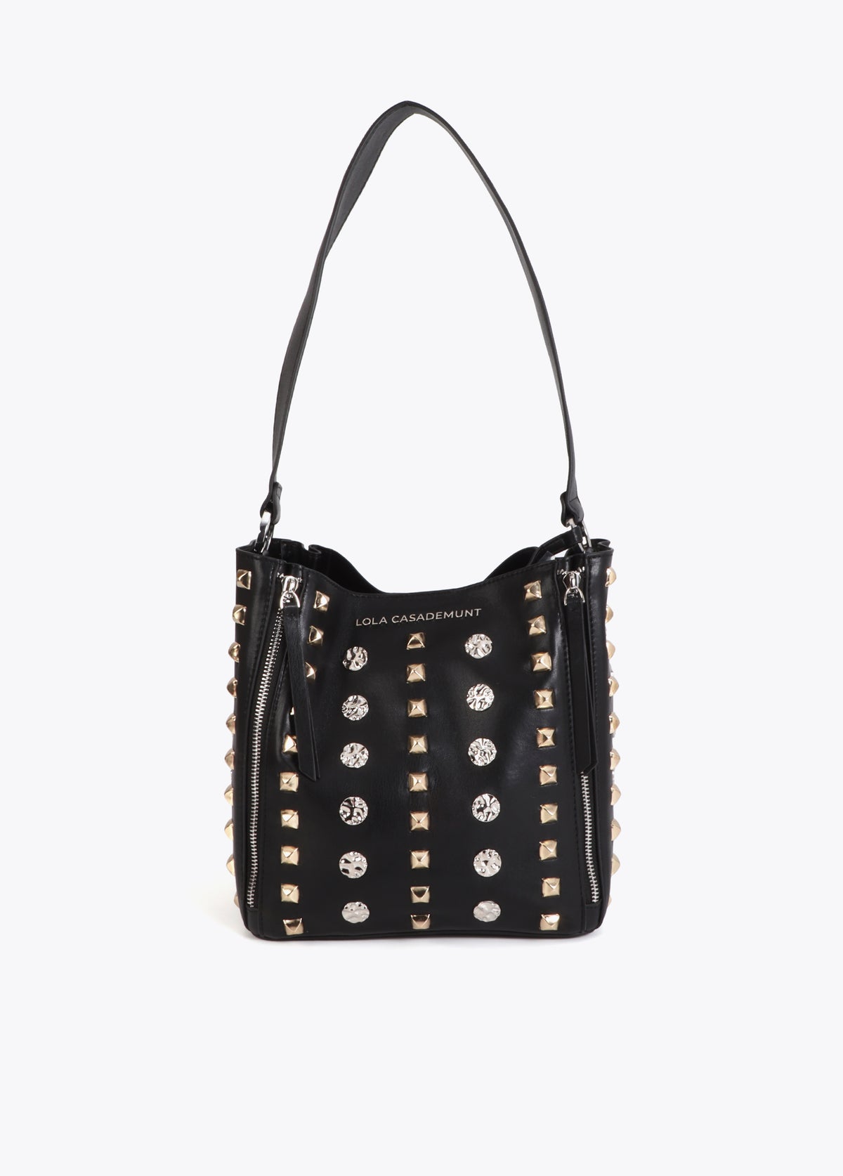 Shoulder Bag with Gold and Silver Studs
