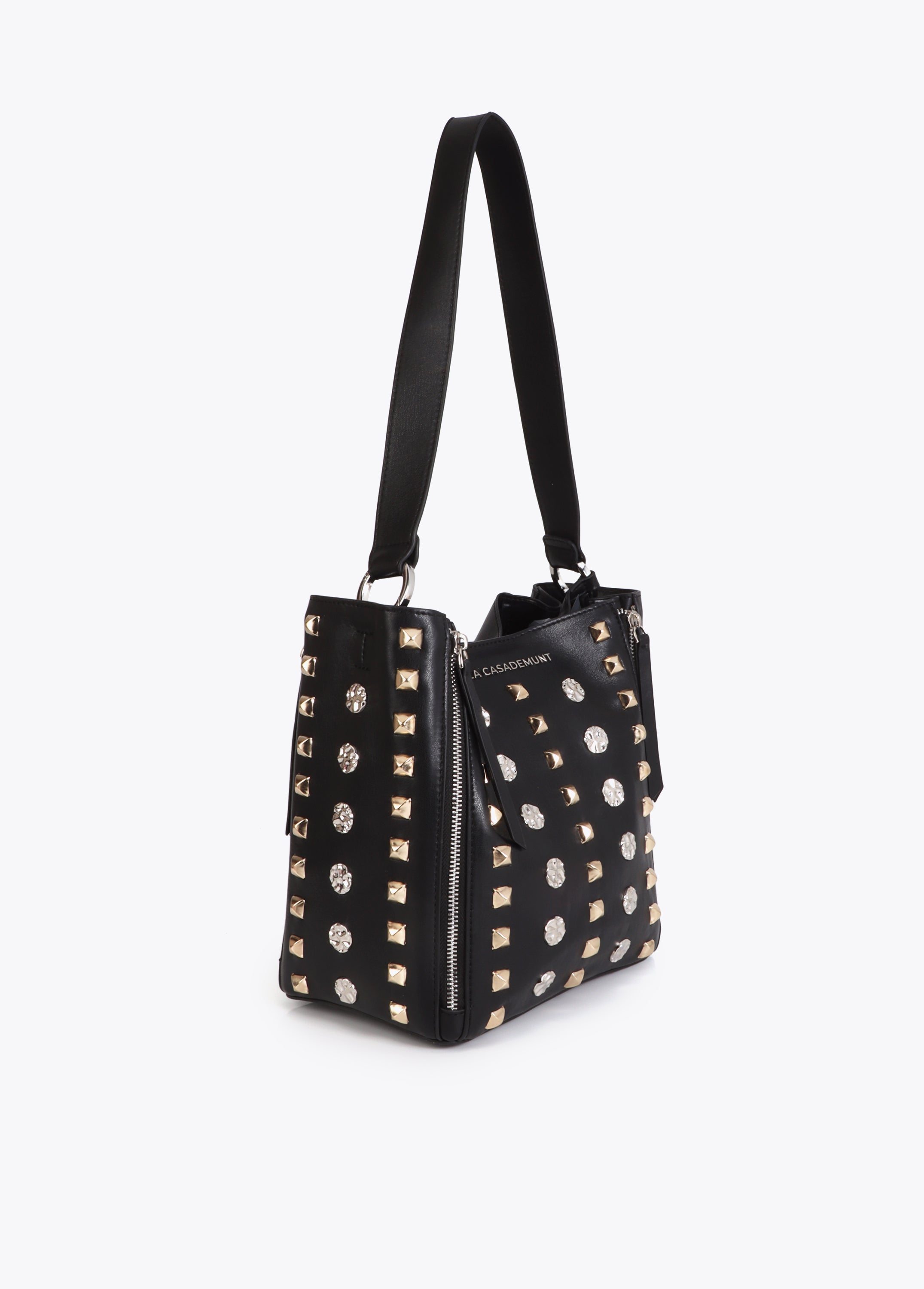 Shoulder Bag with Gold and Silver Studs