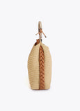 Shopper Bag Combined Rattan Effect with Die-Cut Handle Logo