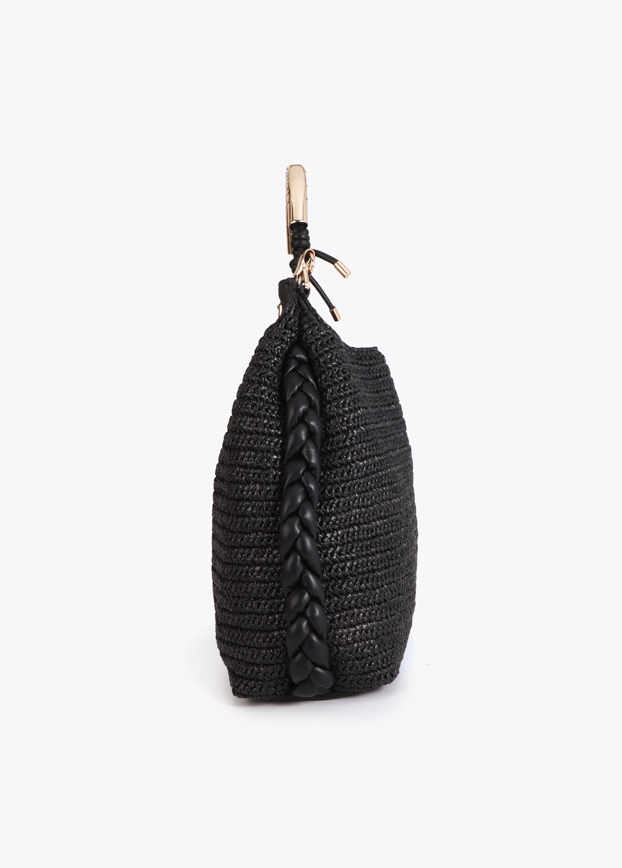 Shopper Bag Combined Rattan Effect with Die-Cut Handle Logo