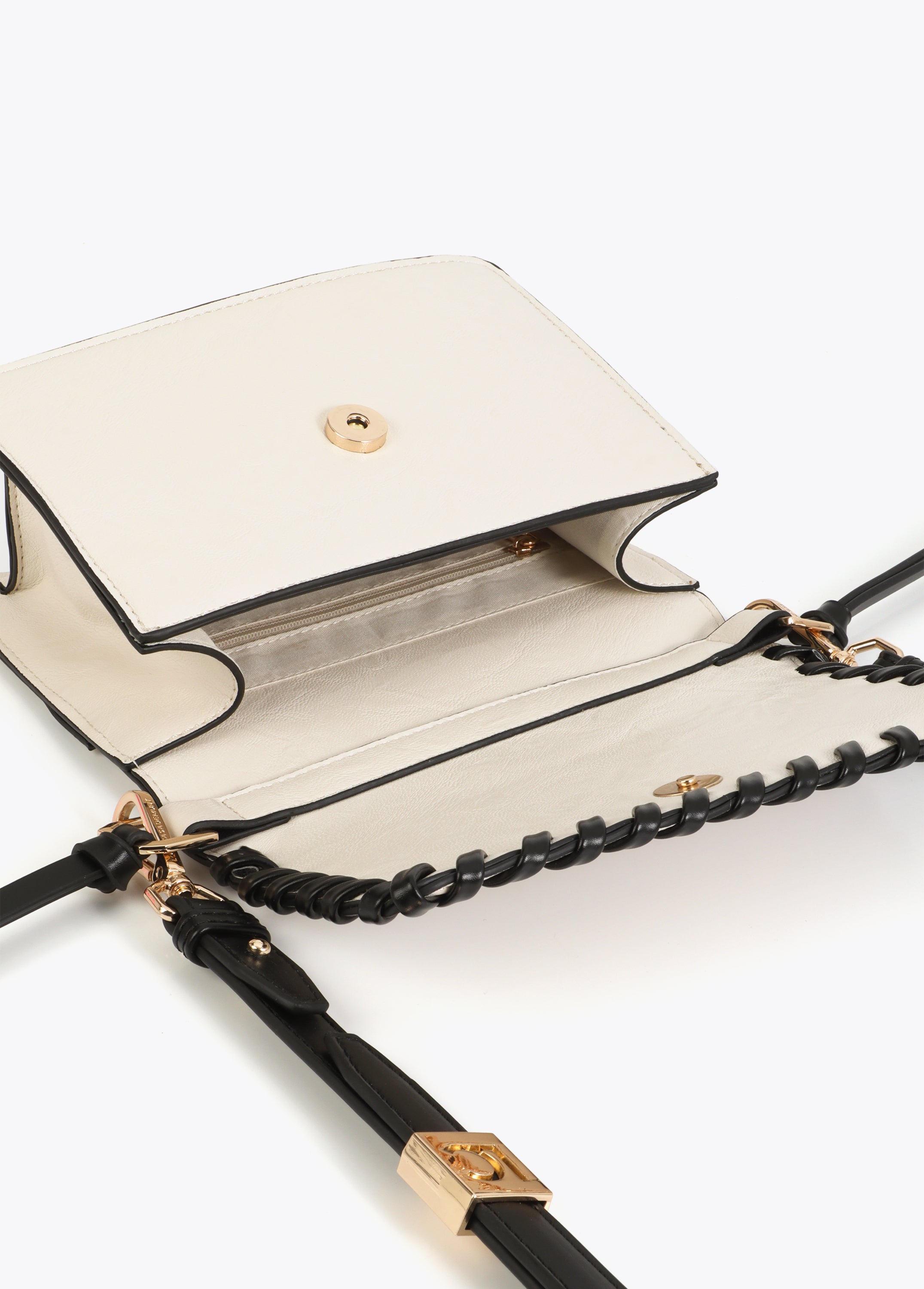 Crossbody Bag with Contrast Braided Detail