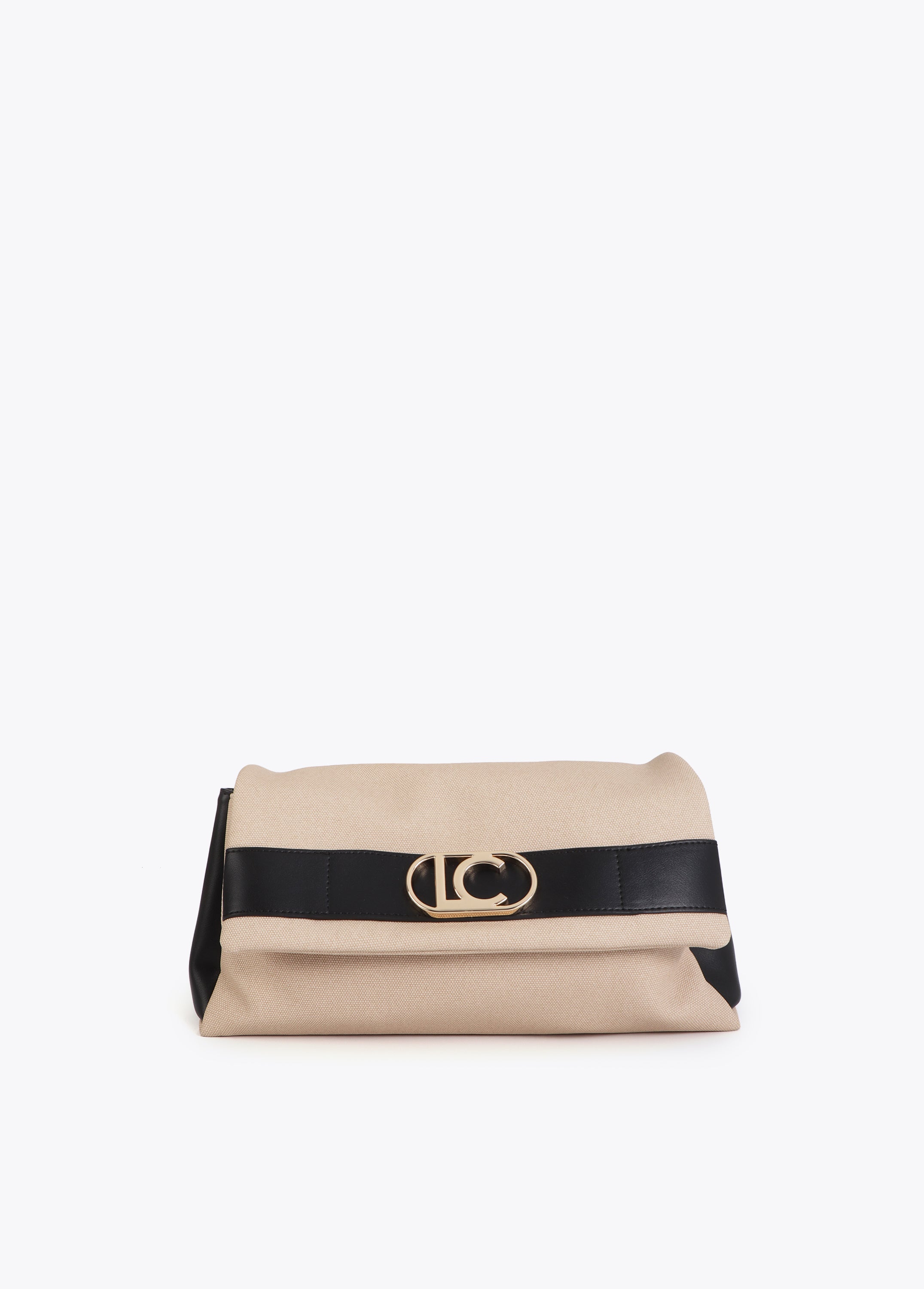 Canvas and Faux Leather Flap Crossbody