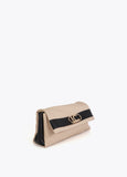 Canvas and Faux Leather Flap Crossbody
