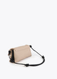 Canvas and Faux Leather Flap Crossbody