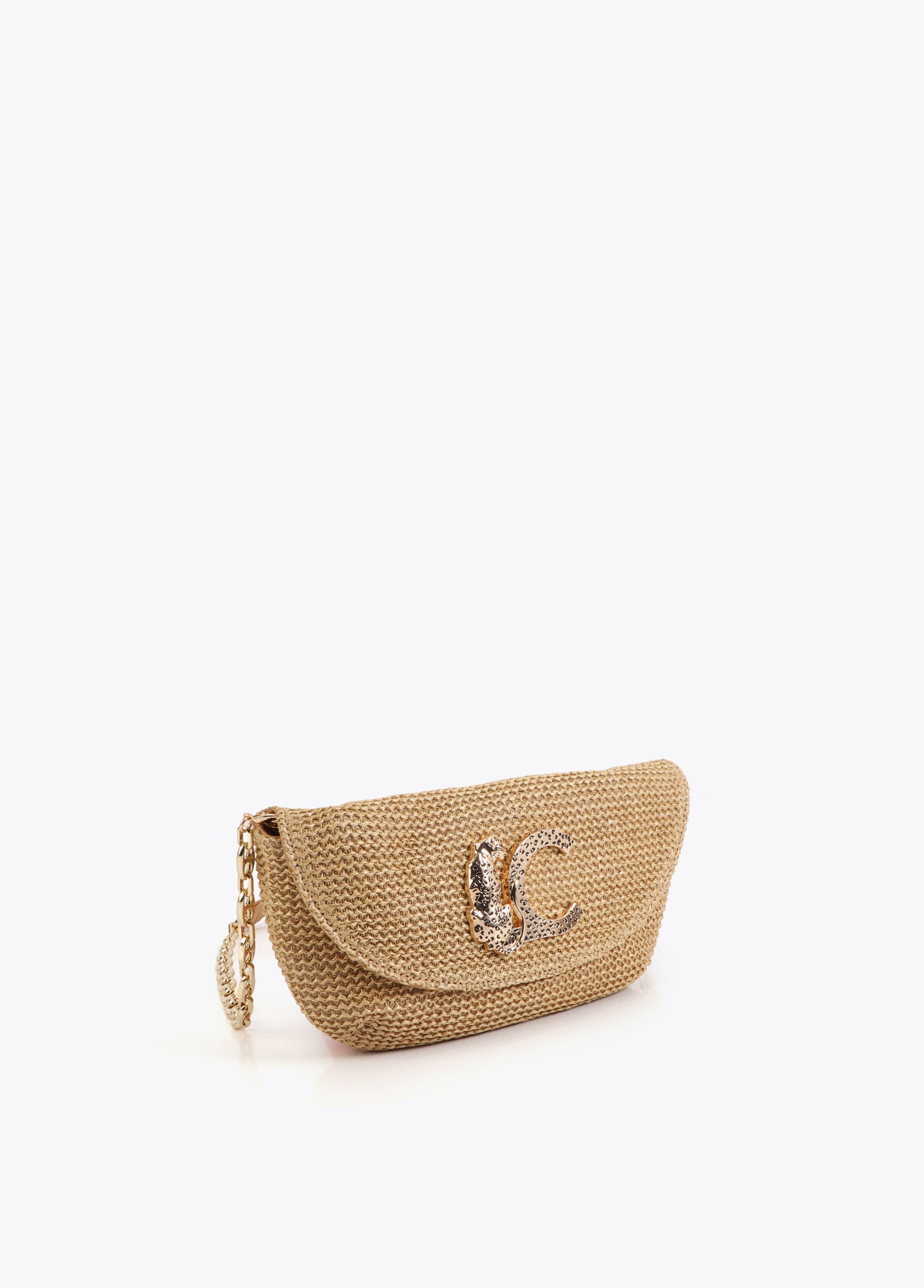 Event Bag Rattan Effect Leopard Logo