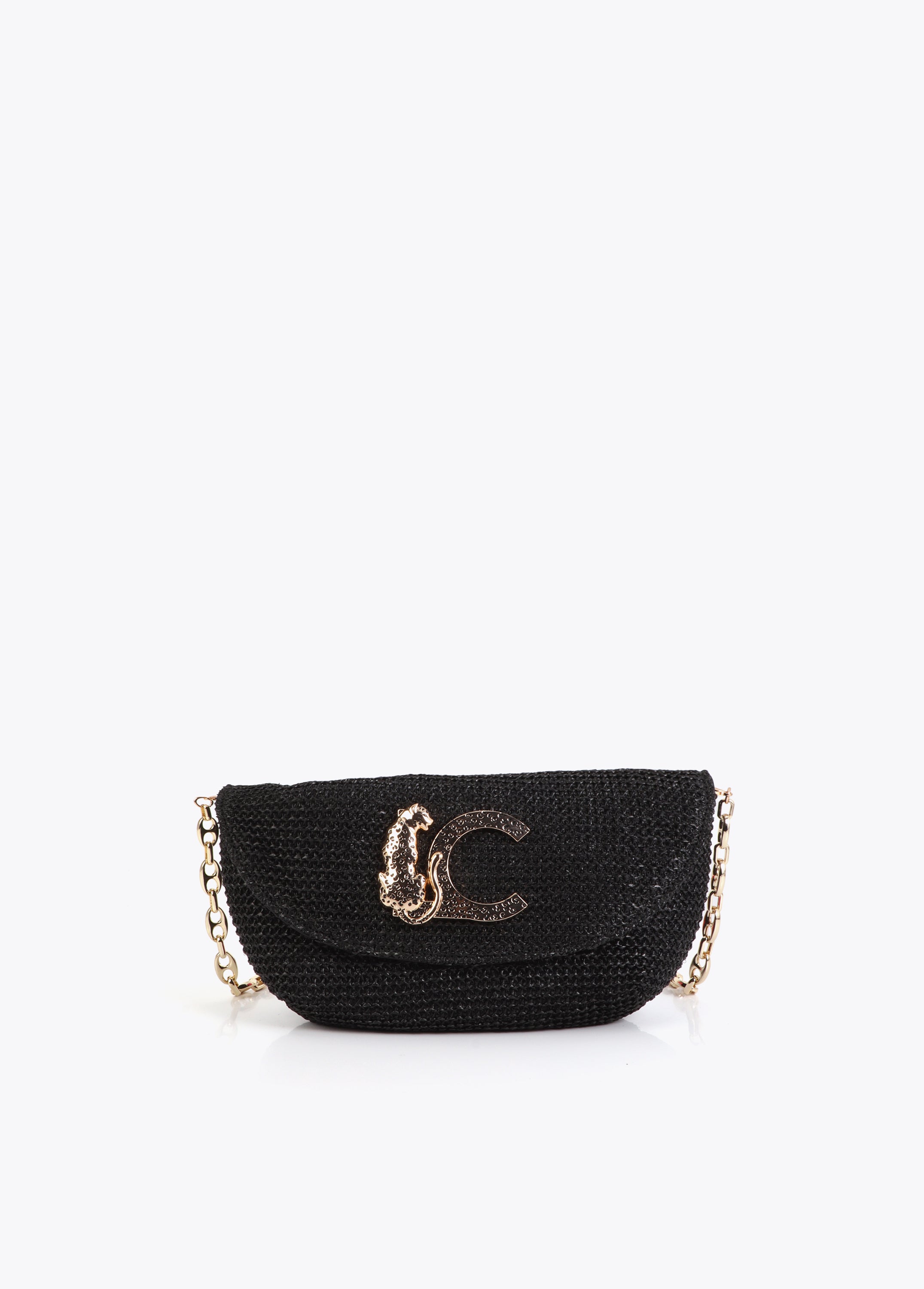 Event Bag Rattan Effect Leopard Logo