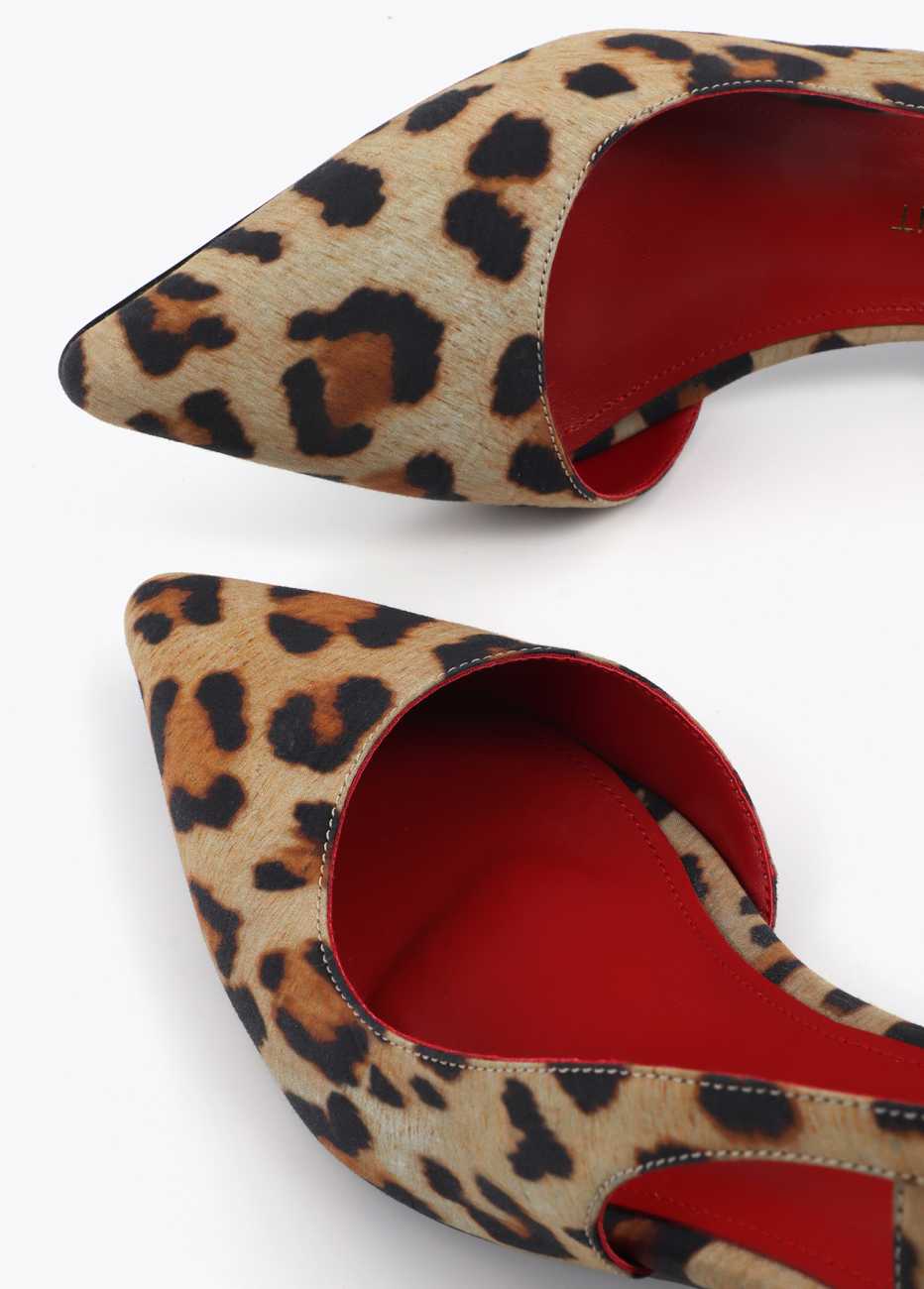 Leopard Print Heeled Shoe with Cutout