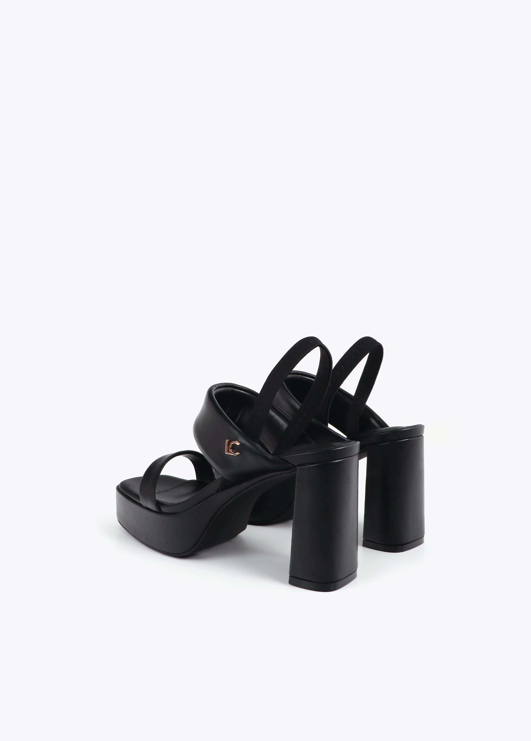 Tricolor Strap Heel Sandal