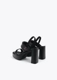 Tricolor Strap Heel Sandal