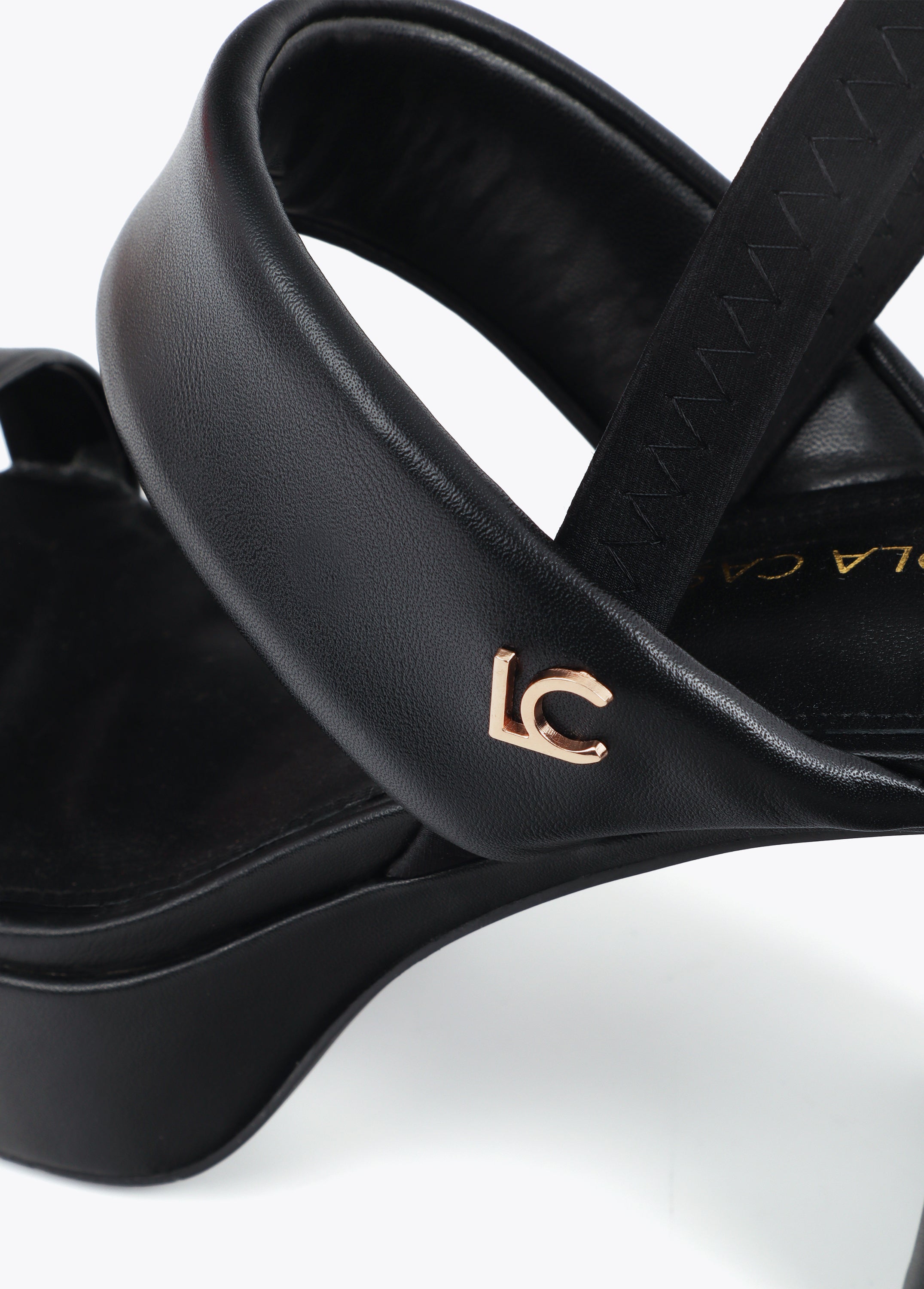 Tricolor Strap Heel Sandal