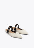 Flat Shoe with Elastic and Metallic Appliques