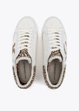 Sneaker with Logo in Mixed Fabrics and Leather Details