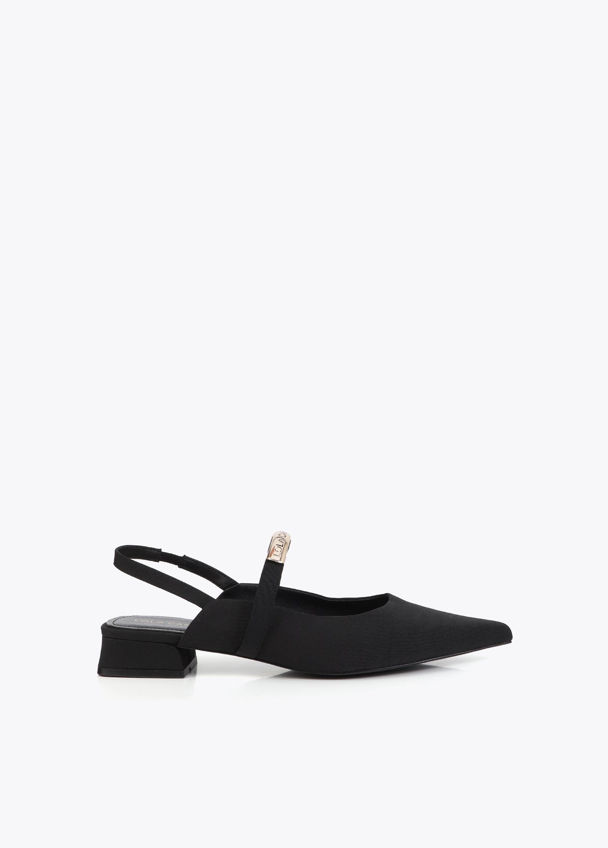 Flat Shoe in Grosgrain Fabric with Logo Detail