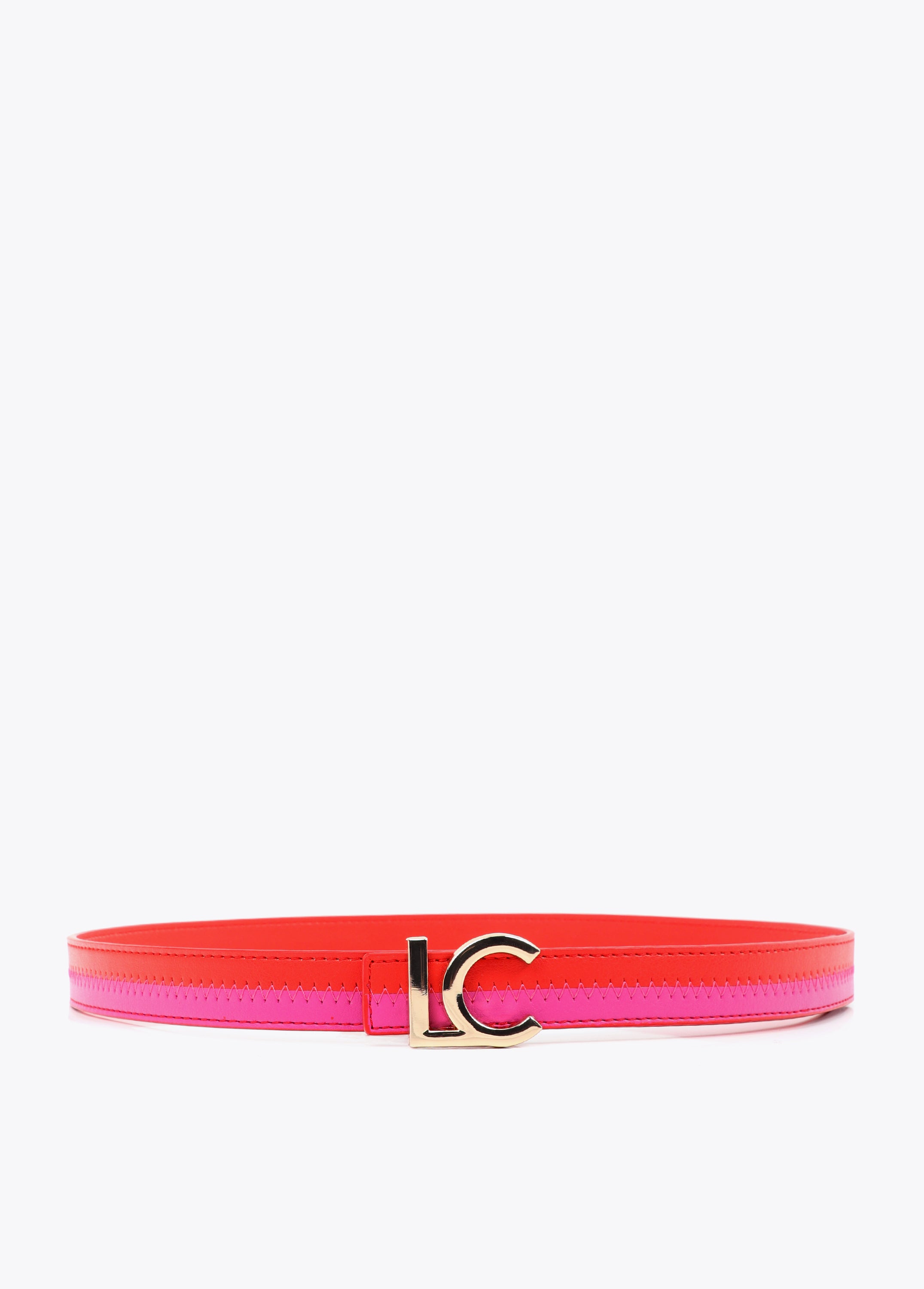 Pink and Fuchsia Bicolor Belt with LC Logo Buckle