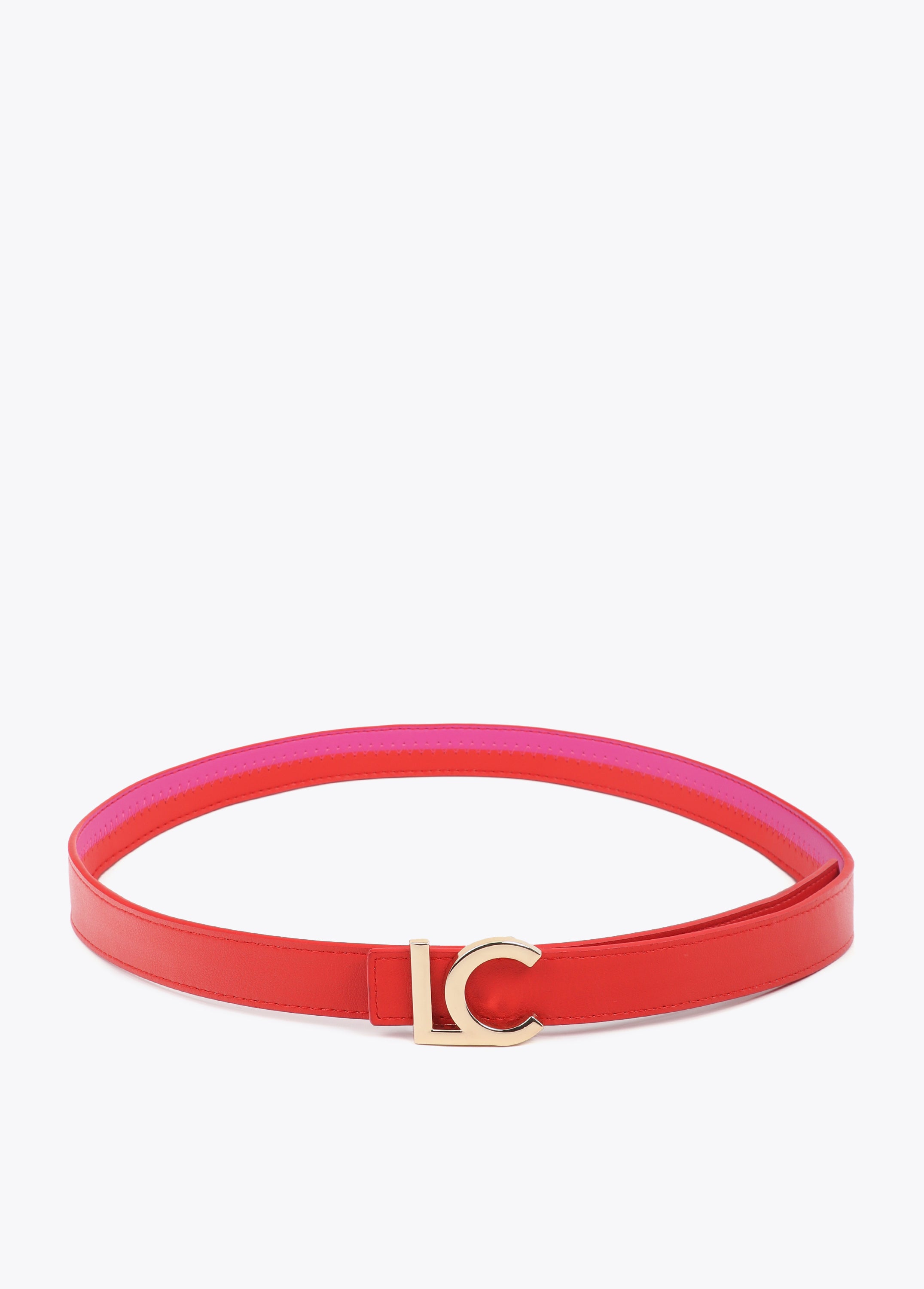 Pink and Fuchsia Bicolor Belt with LC Logo Buckle