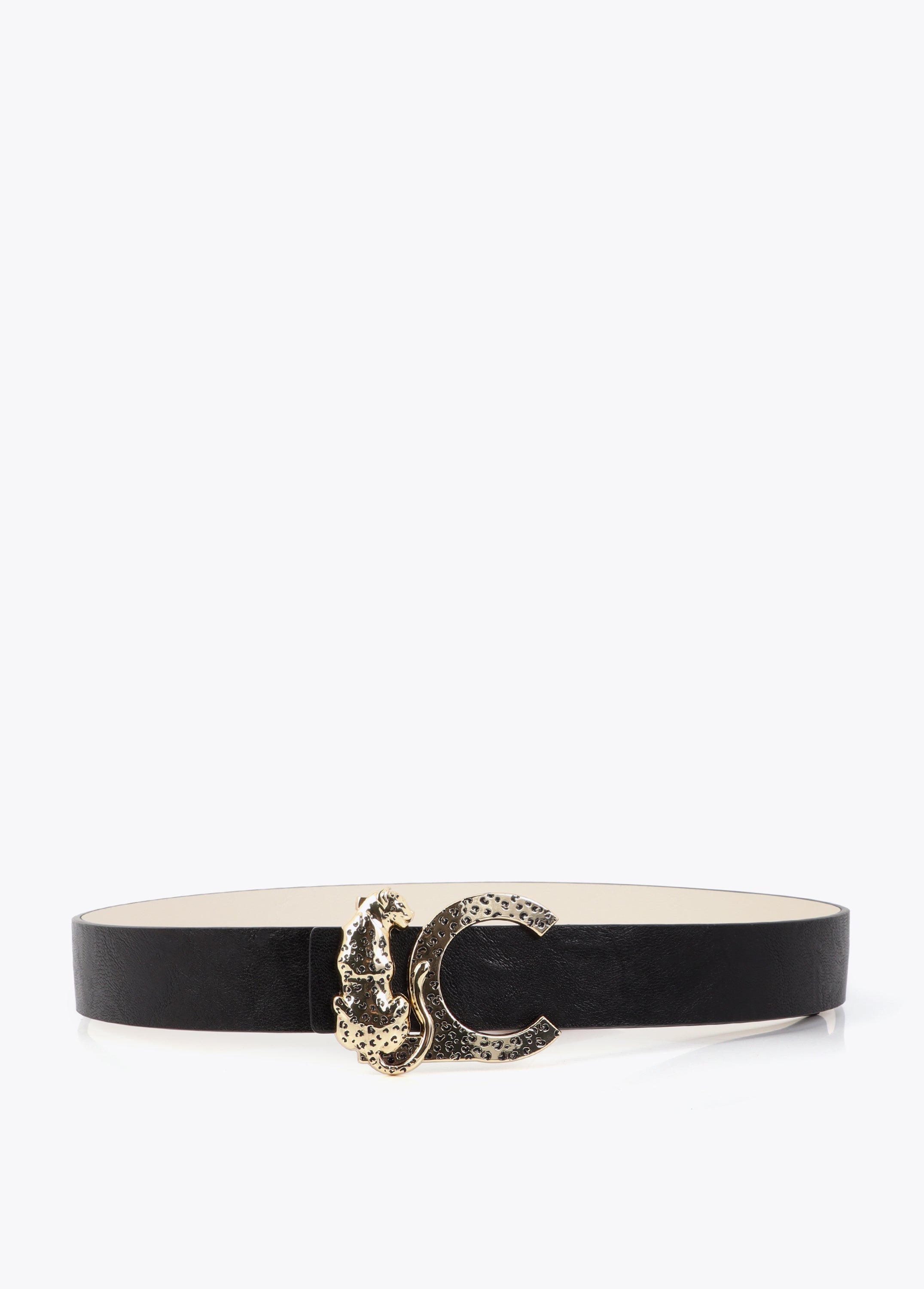 Reversible Belt with Animal Logo Buckle