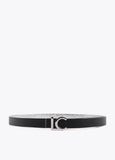 Reversible Belt with Silver Metallic LC Buckle