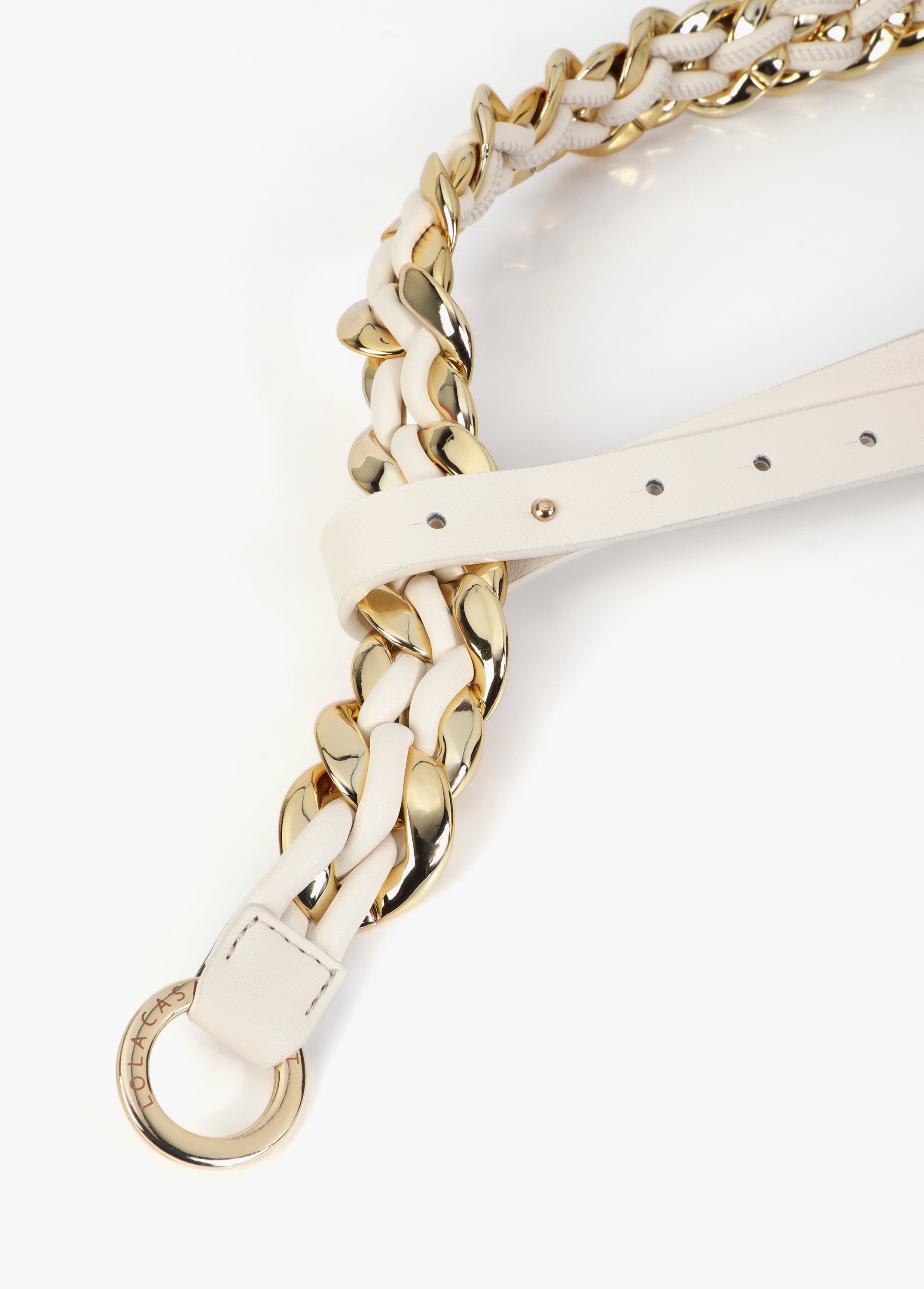 Combined Chain Belt with Leather Effect