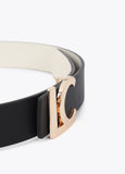 LS2606016-Reversible belt with LC buckle, bicolor ecru–black-Ecru-Black
