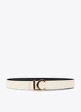 LS2606016-Reversible belt with LC buckle, bicolor ecru–black-Ecru-Black
