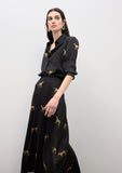 Satin Leopard Print Skirt