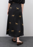 Satin Leopard Print Skirt