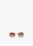 Round Shaped Sunglasses with Leopard Logo
