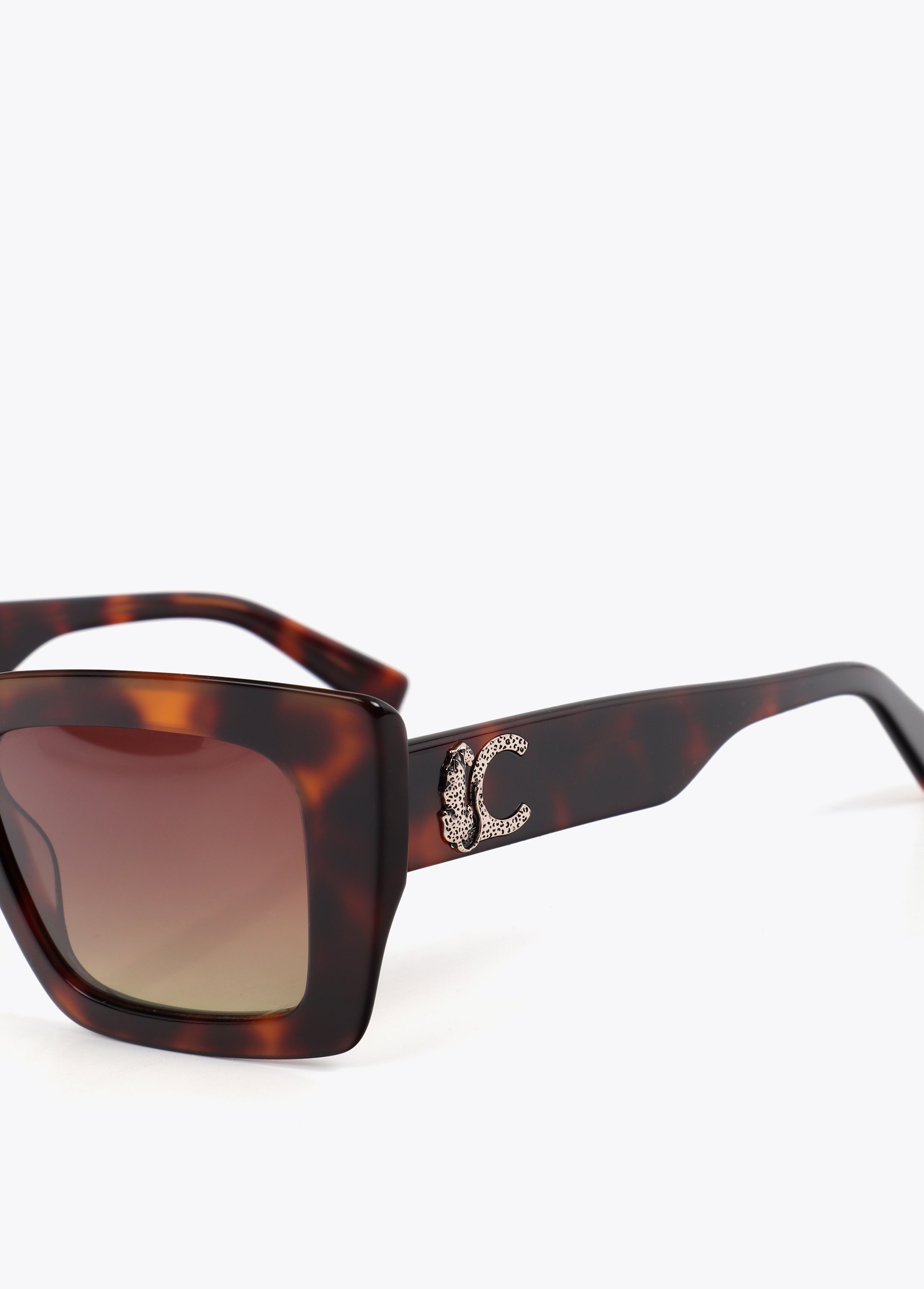 Rectangular Sunglasses with Leopard Logo
