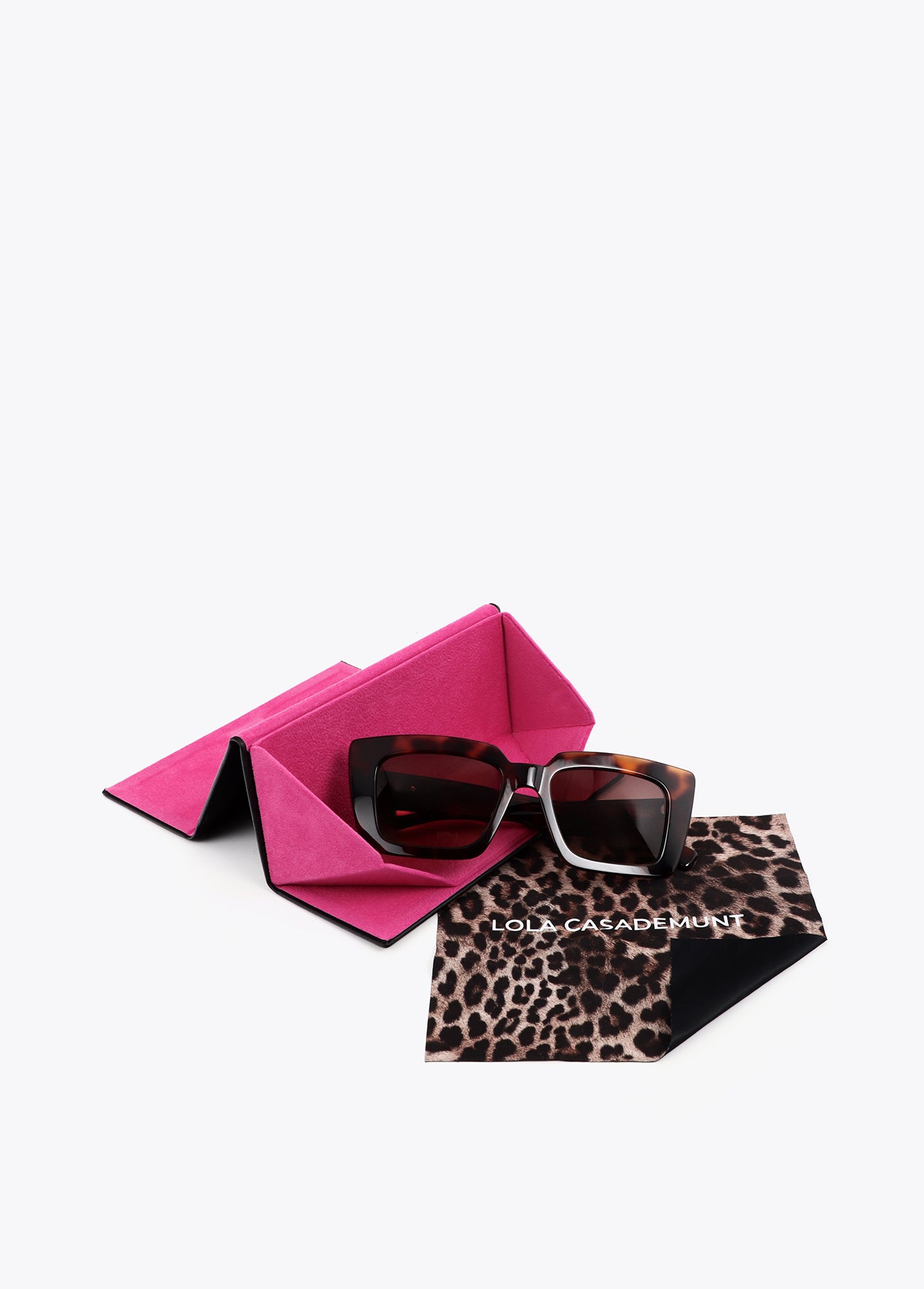 ls2609008-Rectangular Sunglasses with Leopard Logo-Brown-Brown