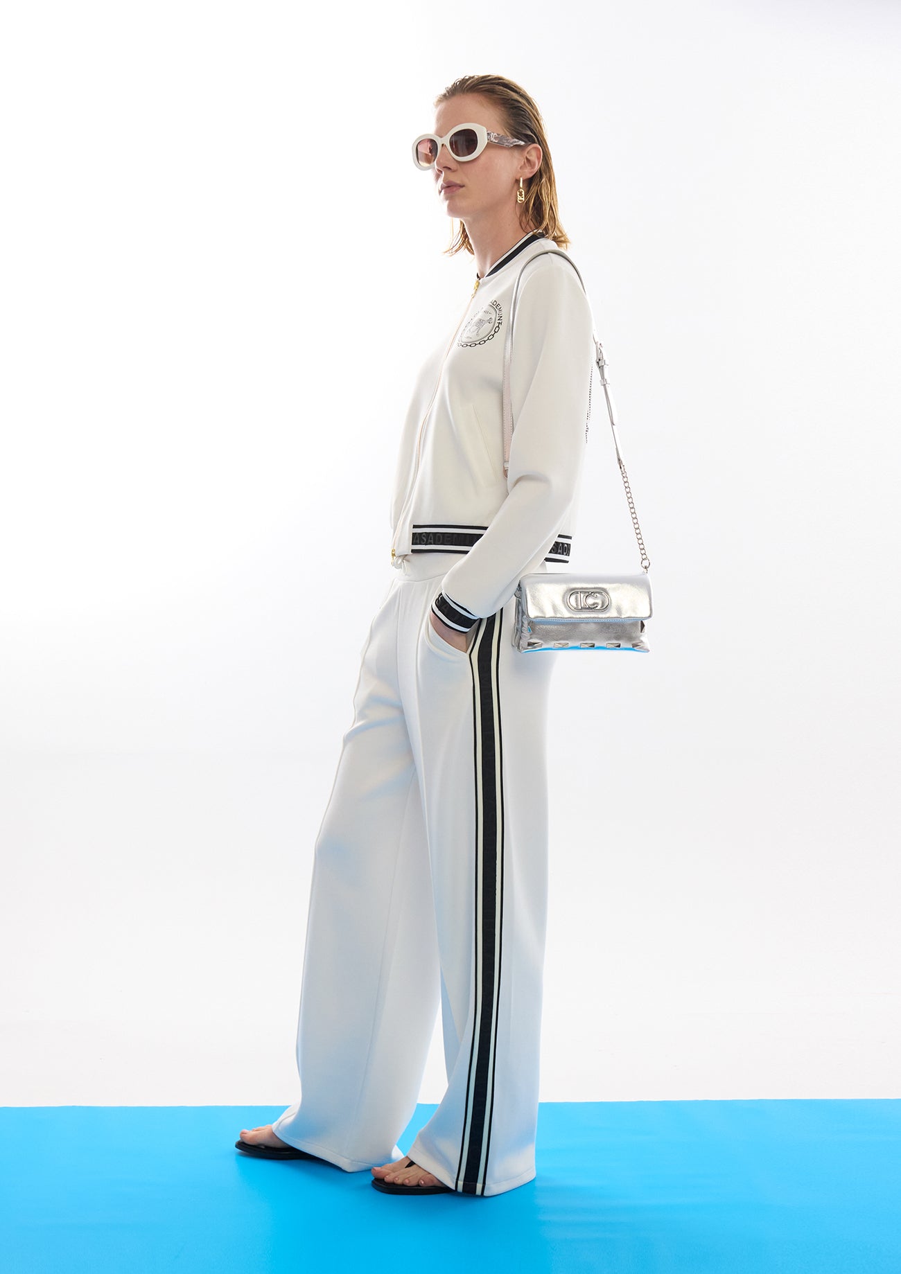 Bomber Scuba with Ribbon Detail and Back Print