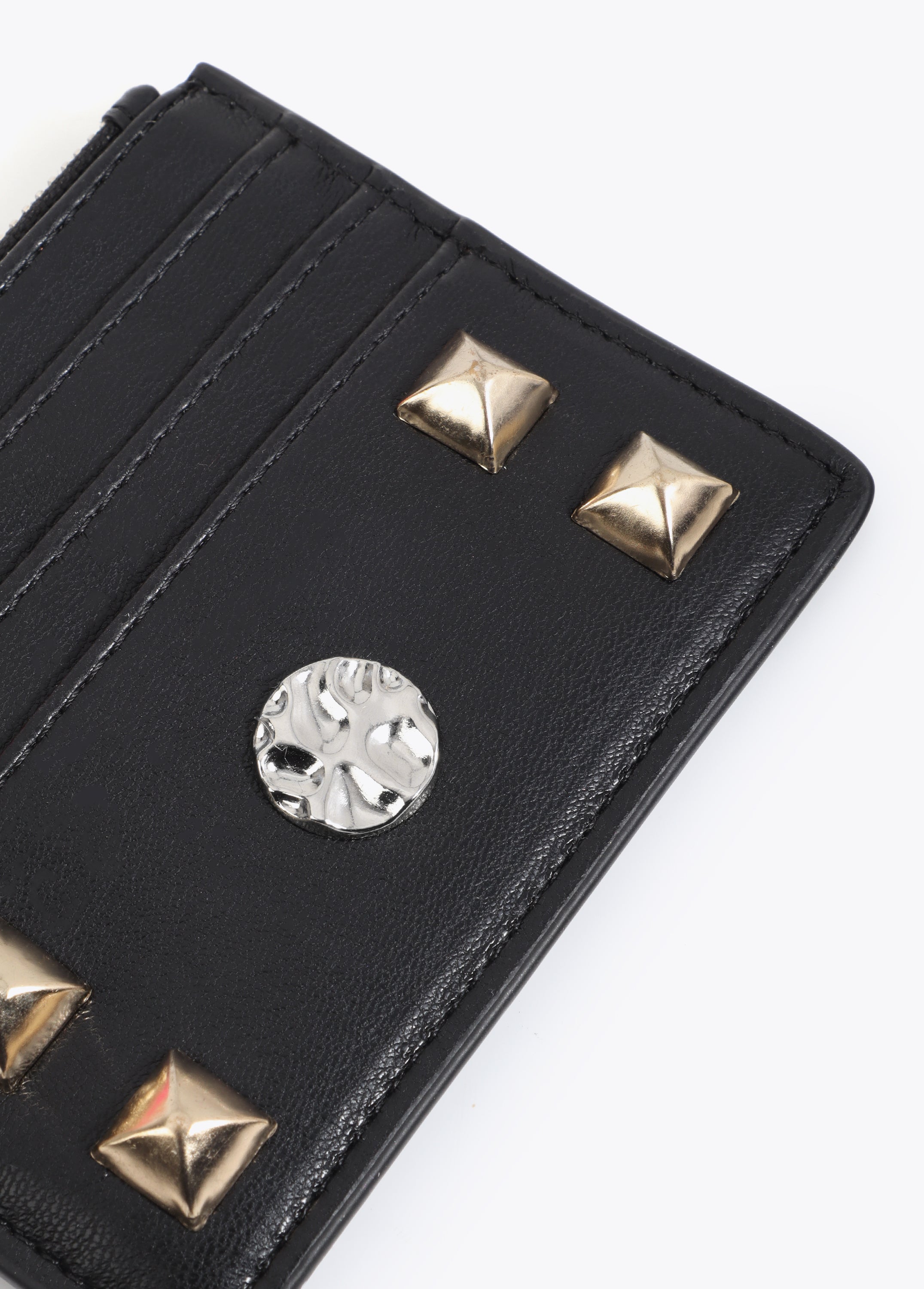 Card Holder with Gold and Silver Studs