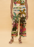 Multicolor Palm Tree Print Pants