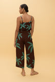 Brown Palm Print Trousers