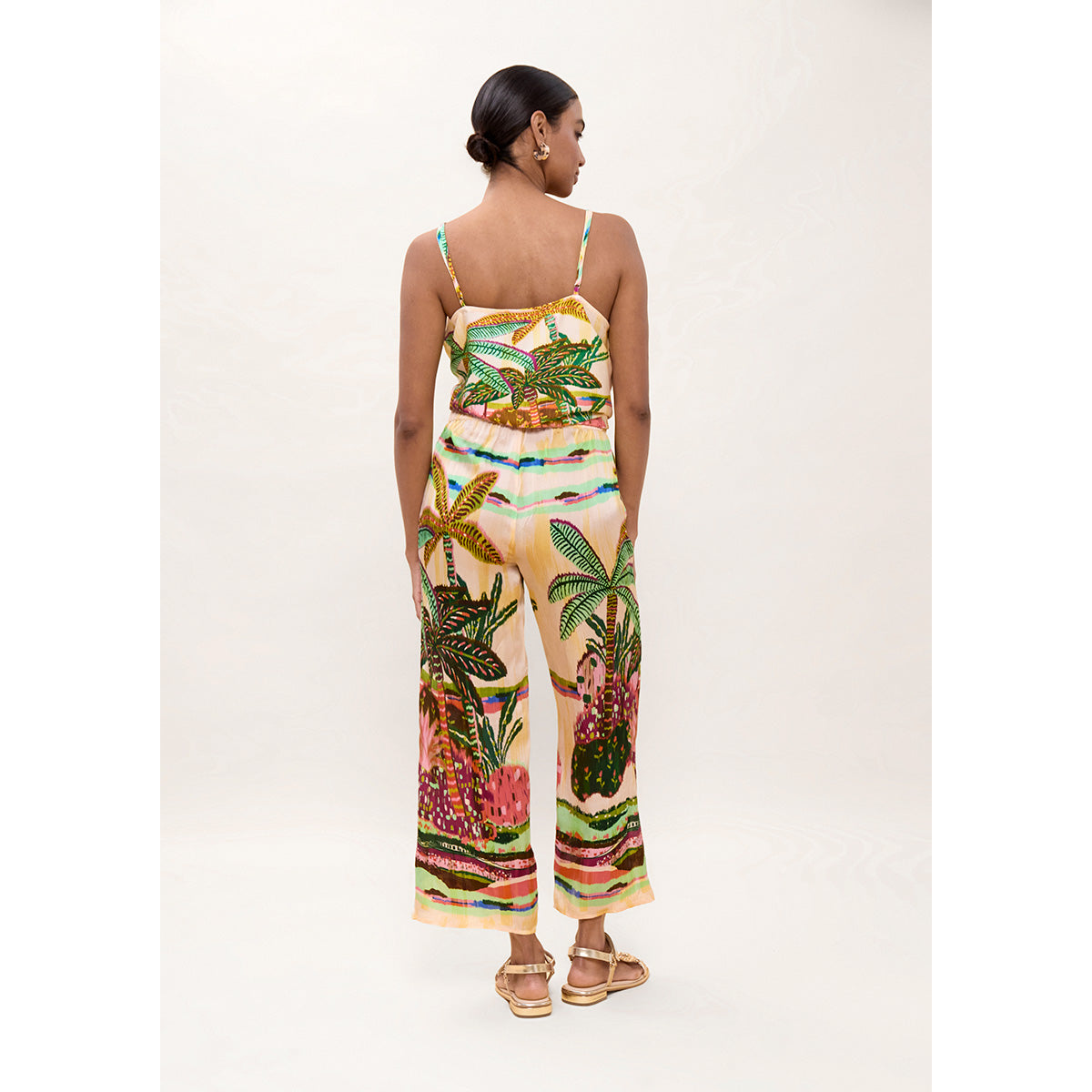 Multicolor Palm Print Lingerie Top