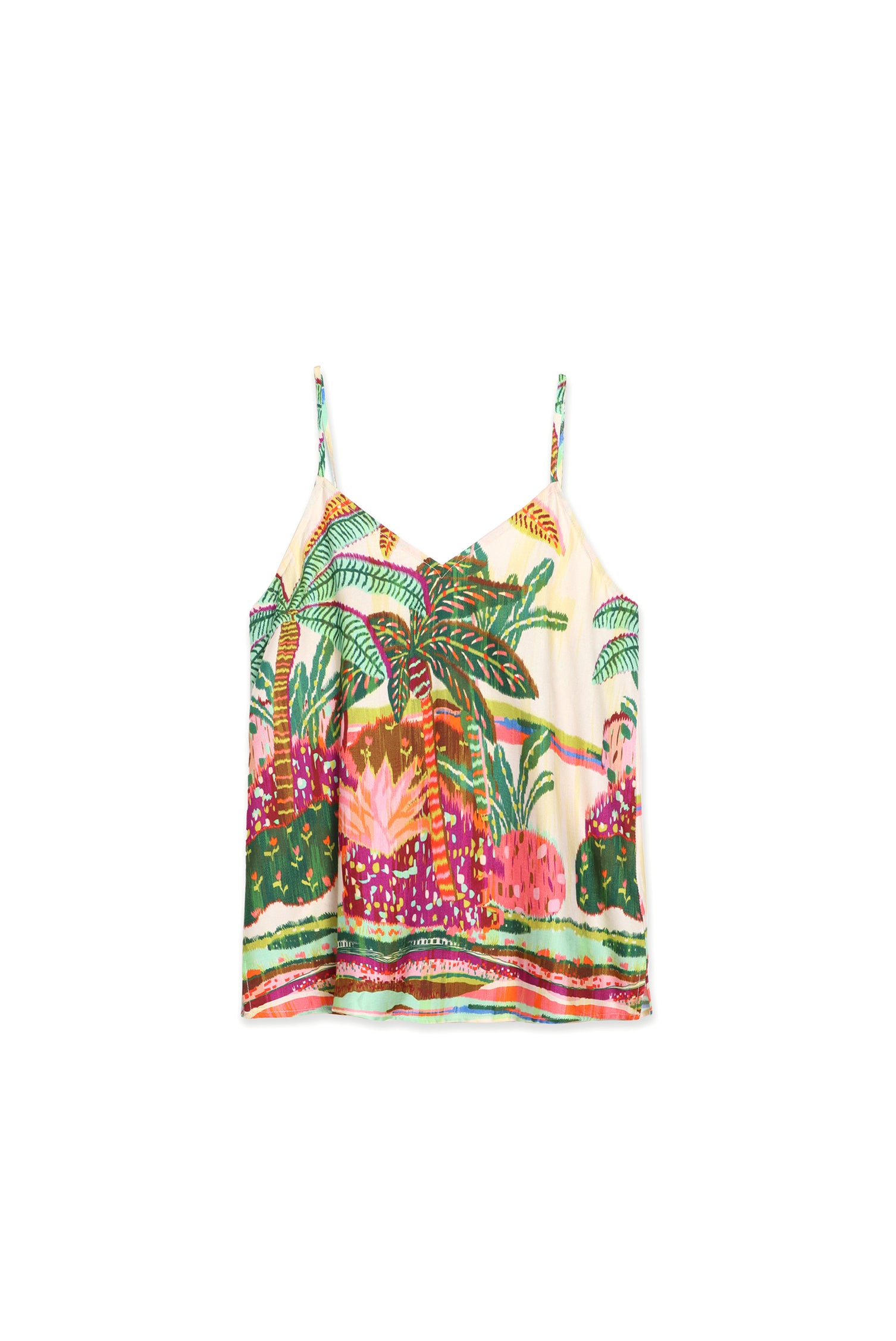 Multicolor Palm Print Lingerie Top
