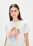 Animal Print T-Shirt with Palm Trees