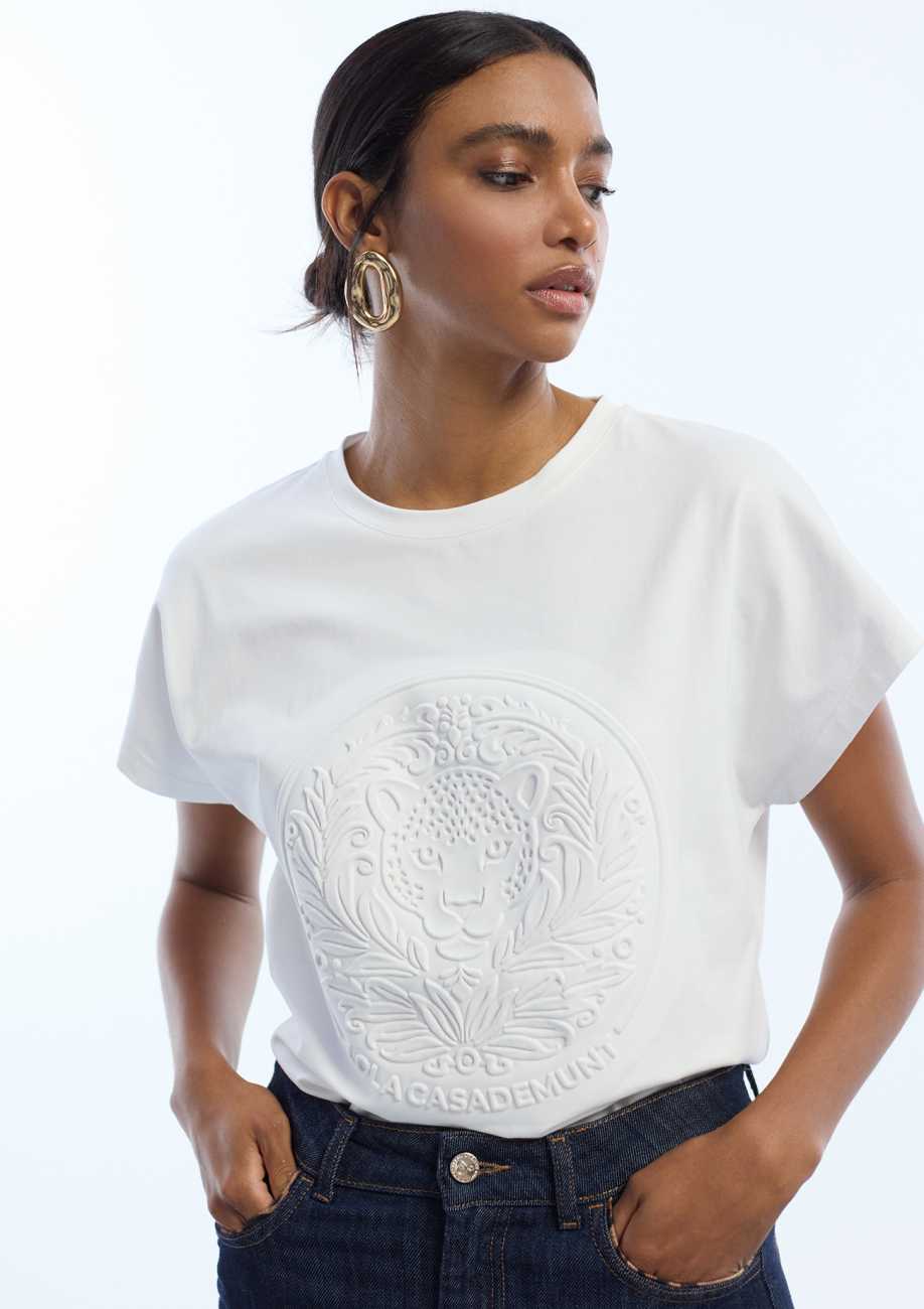 T-shirt with Logo Embossing