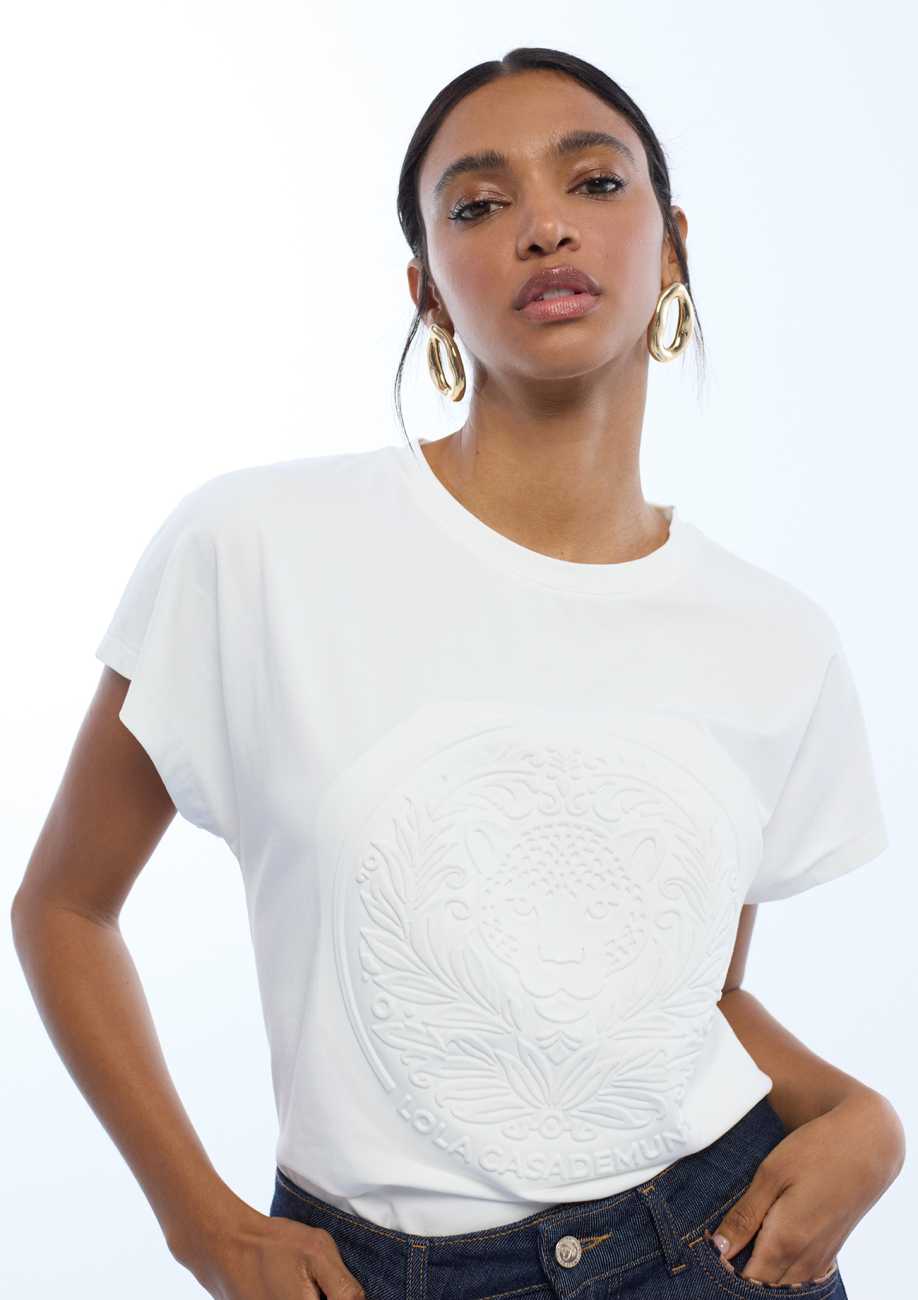 T-shirt with Logo Embossing